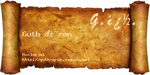 Guth Áron névjegykártya